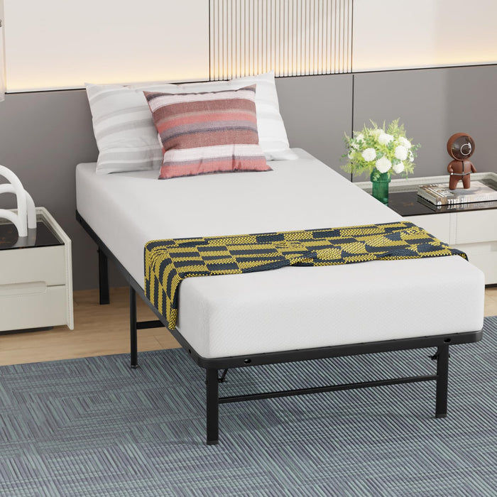 Twin Bed Frame Metal Platform Bed Frame Twin Size 14 Inch Mattress Foundation Box Spring Replacement Heavy Duty Steel Slat Easy Assembly Noise-Free,Black - new