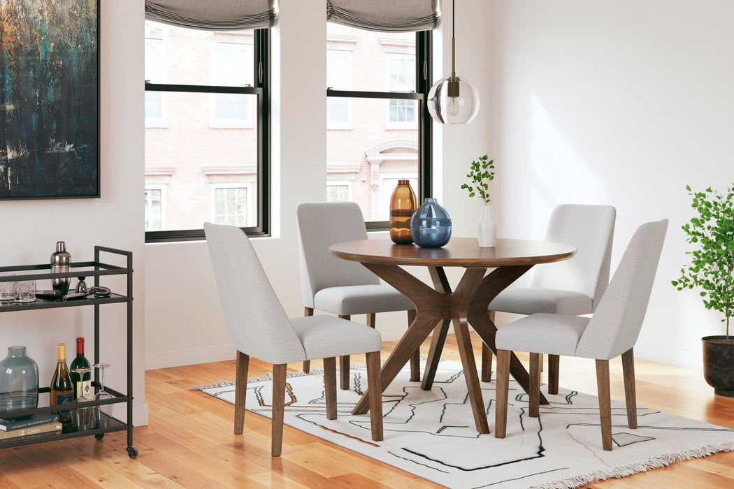 Lyncott Gray/Brown Lyncott Dining Table and 4 Chairs
