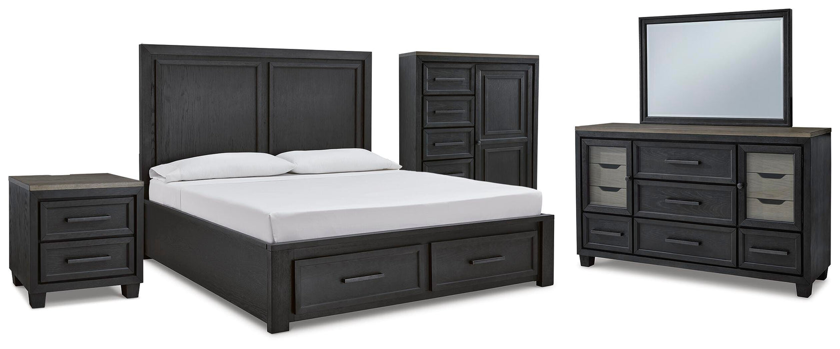 Foyland Black/Brown Bedroom Collection