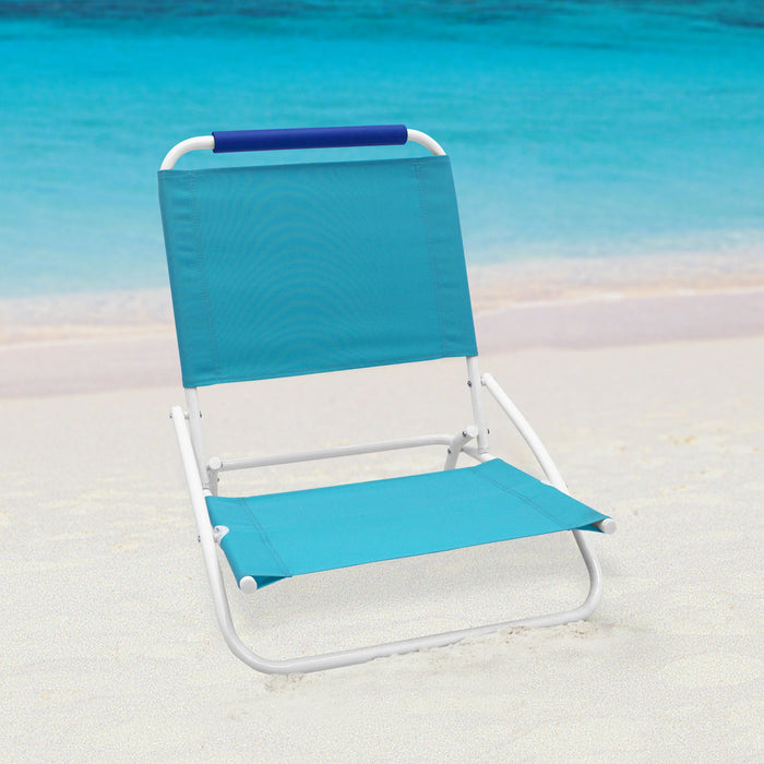 Mainstays Folding Beach Sand Chair, Teal - new