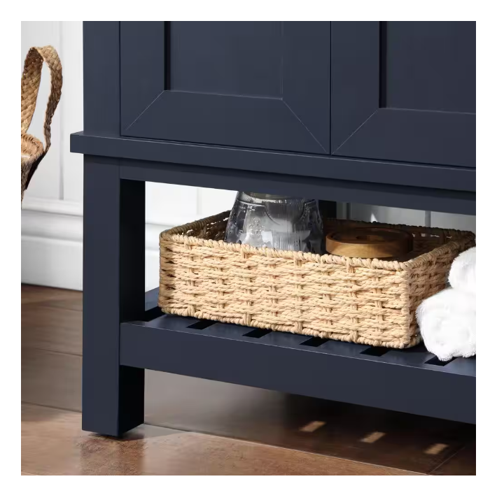 Tupelo 30 in. Single Sink Midnight Blue Bath Vanity with White Engineered Stone Top (Assembled) - open_box