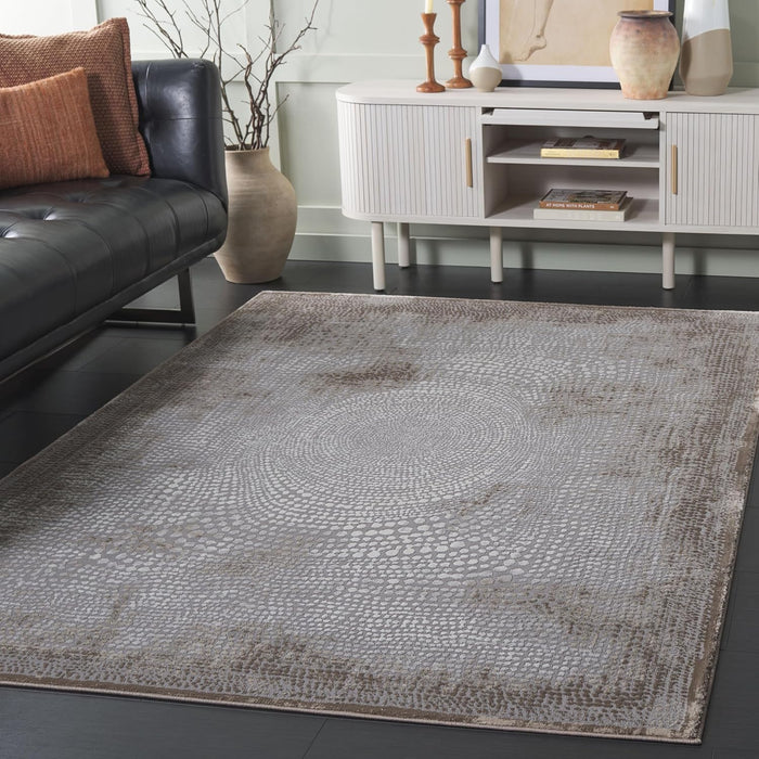 SAFAVIEH Meadow Collection Area Rug - 5'3" x 7'6", Brown/Ivory, Geometric Design, Ideal for High Traffic Areas in Living Room, Bedroom, Dining (MDW333T) - new