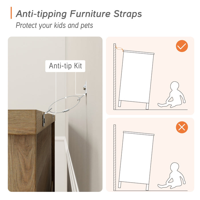 Oak 7 Drawer Dresser for Bedroom, Wooden Chest of Drawers for Living Room - open_box