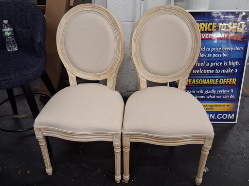 Streamdale Furniture Streamdale French Country Upholstered Dining Chairs Set of 2 Beige