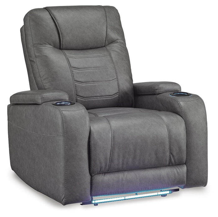 Schooner Rocks Slate PWR Recliner/ADJ Headrest
