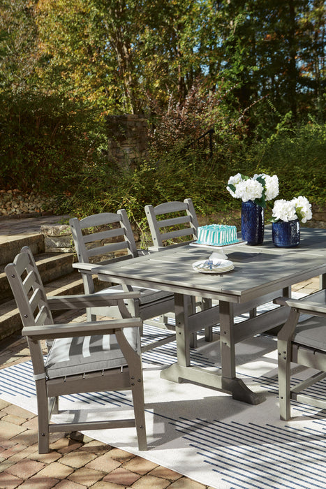 Visola Gray RECT Dining Table w/UMB OPT