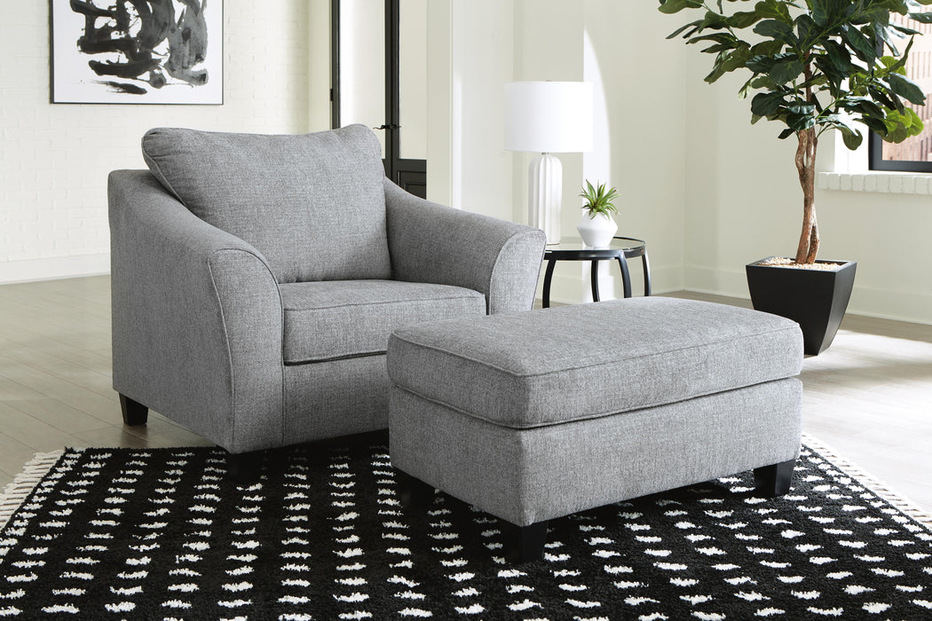 Mathonia Smoke Mathonia Chair and Ottoman