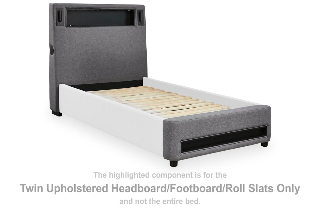 Cayberry Gray Twin UPH HDBD/FTBD/Roll Slats