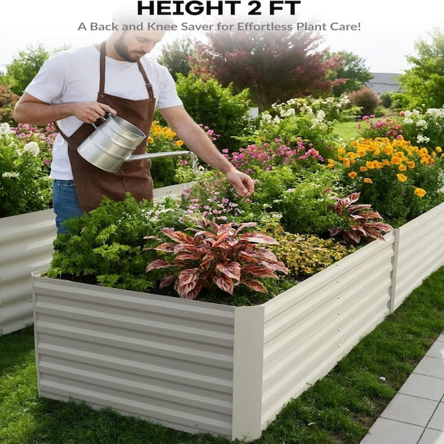 Qeetex 8x4x2ft Steel Raised Garden Bed Kit - new
