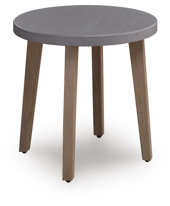 Francis Beach Natural/Gray Round End Table
