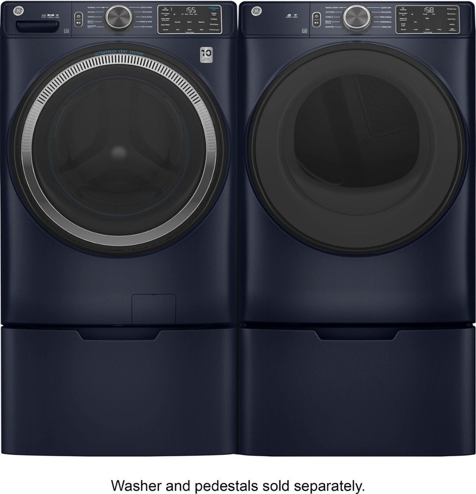 GE - 7.8 Cu. Ft. Smart Electric Dryer with Sanitize Cycle - Sapphire Blue - display_model