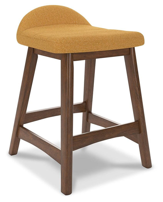 Lyncott Mustard/Brown Lyncott Counter Height Bar Stool