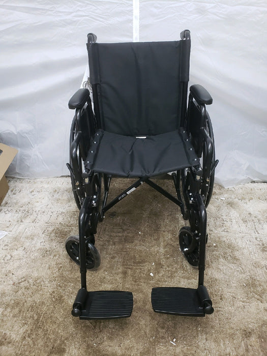 Equate Lightweight Foldable Steel Wheelchair with 18" Seat and Swing-Away Footrests, 350 lb Capacity - new
