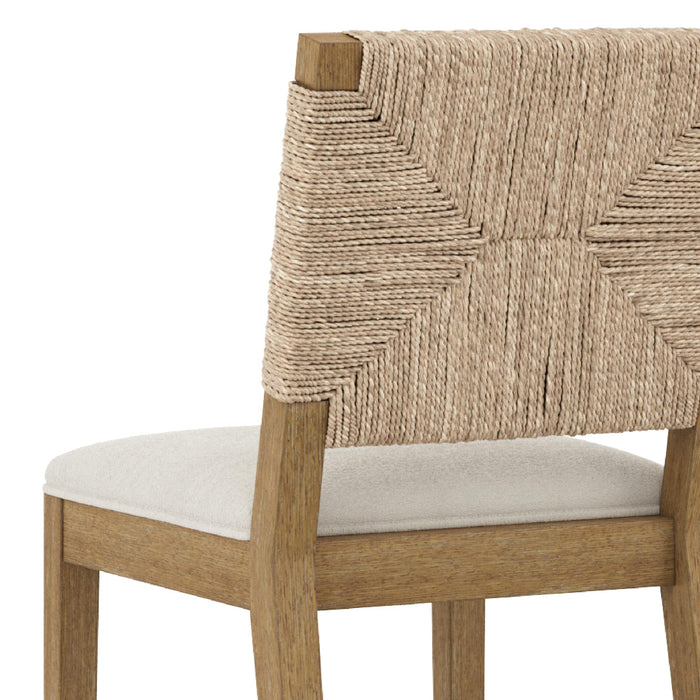 Nathan James Beacon Bohemian Boucle Bar Stool with Back, Bar Height Kitchen Island Chair, Seagrass Bar Stool, Cream Boucle/Brushed Light Brown - new
