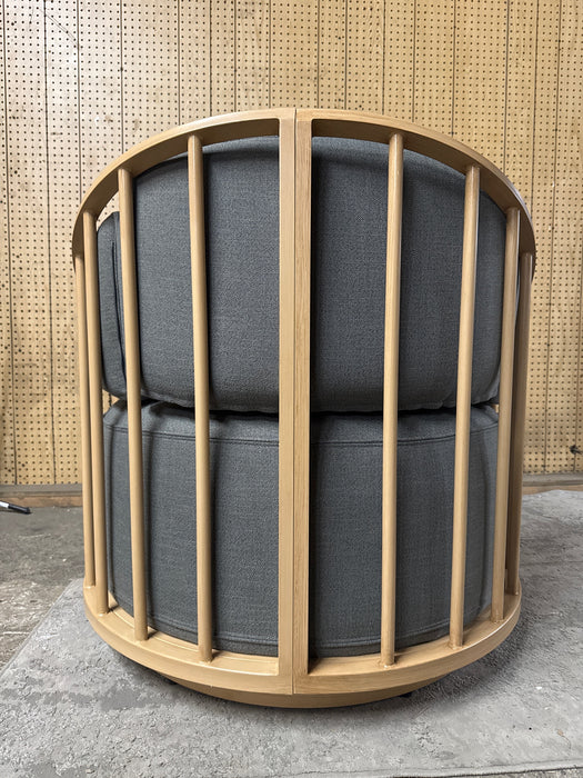 Better Homes & Gardens Lillian Swivel Birdcage Accent Chair, Charcoal Linen - new