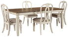 Realyn Chipped White Realyn Dining Table and 4 Chairs