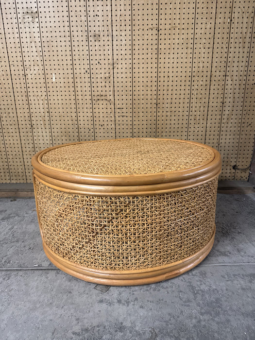 bali & pari Eldon Boho Coffee Table, Handwoven Natural Rattan, Honey - new