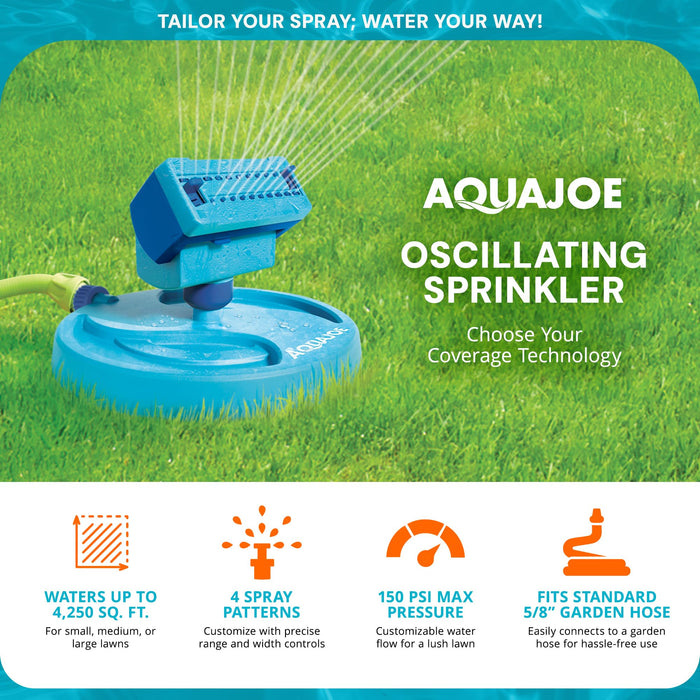 Aqua Joe AJ-OSPR20 Mini Oscillating Sprinkler on Sled Base, Up to 4,250 Square-Foot Coverage - open_box