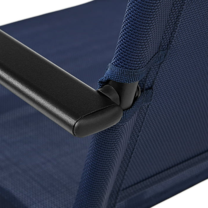Mainstays Greyson Steel and Sling Adult Folding Outdoor Patio Armchair, Navy (Set of 2) - new