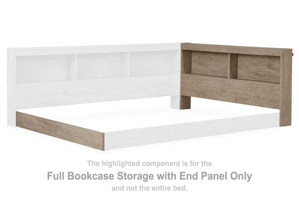 Oliah Natural F Bookcase Storage w/End Panel