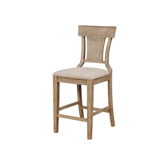 Linon Rylan 26" Counter Stool, Rustic Graywash/Beige - new