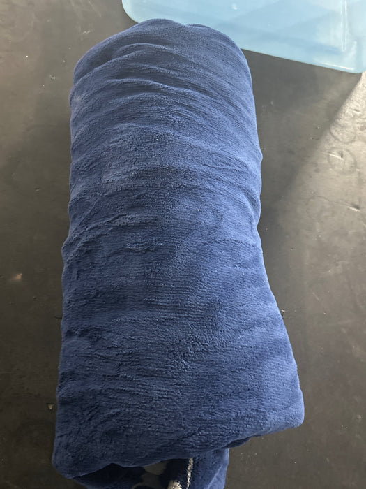 Sunbeam Electric Heated Throw Blanket Oversize Blue Corduroy Microplush 4 Heat Settings - open_box