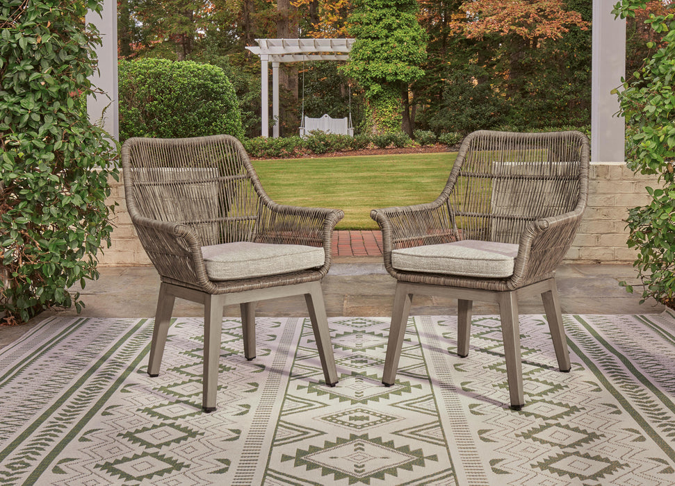 Beach Front Beige Arm Chair With Cushion (Priced Per Item, Must Order 2, 4, 6, or 8)