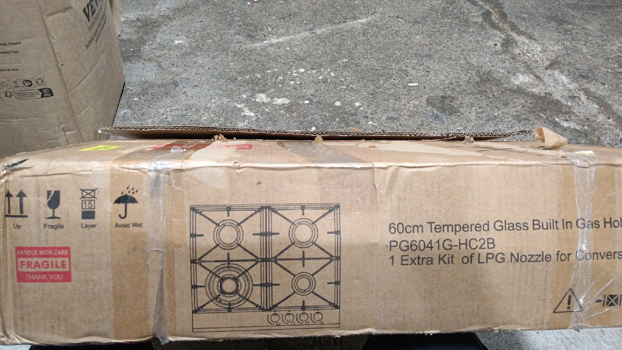 4-Burners Gas Cooktop 24 inch Stainless Steel Tempered Glass NG/LPG Convertible - open_box