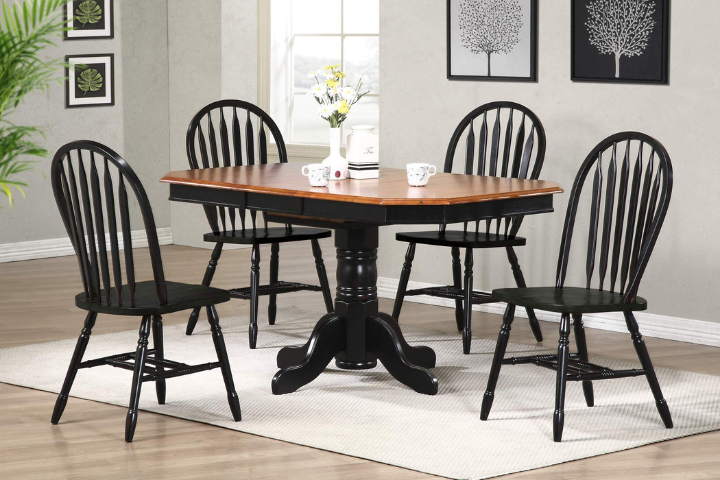 Set fo 2 Sunset Trading Black Cherry Selections Dining Chairs, Distressed Antique rub Through - new