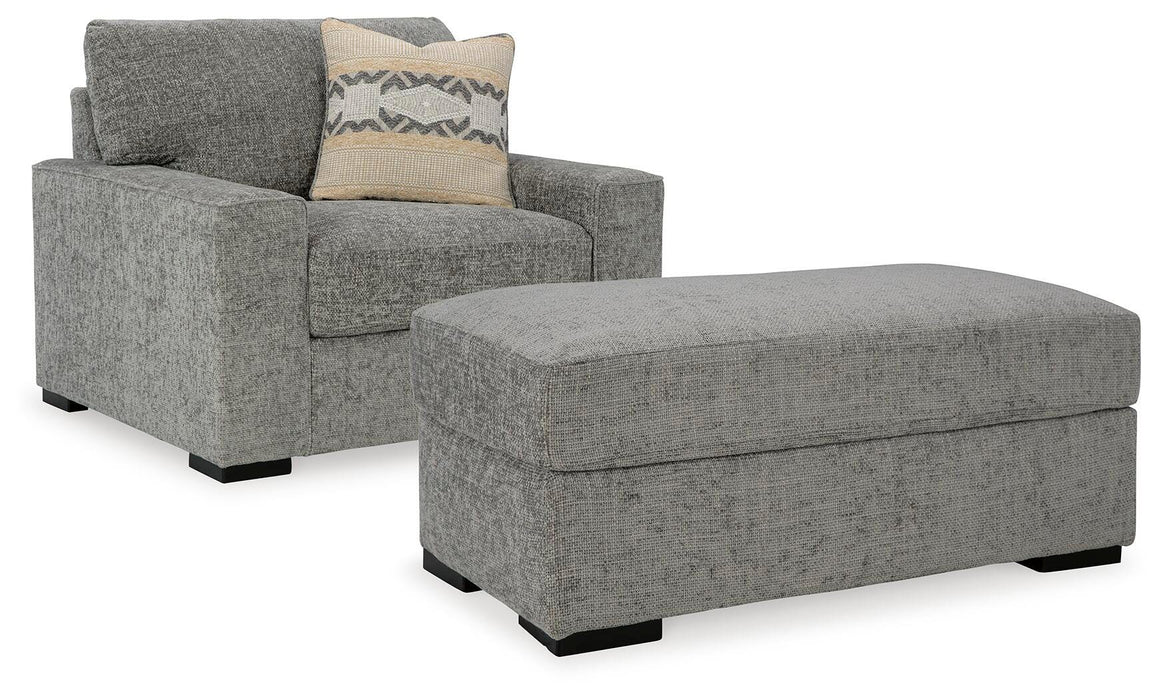 Dunmor Graphite Dunmor Chair and Ottoman