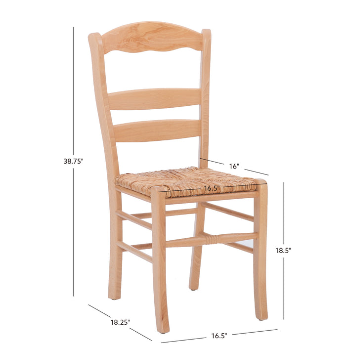 linon richlee dining chair with rush seat, set of 2, natural (please be advised that sets may be missing pieces or otherwise incomplete) - new