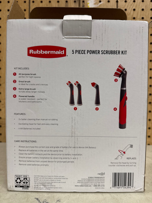 Rubbermaid Power Scrubber 5 Piece Set With Replaceable Heads - open_box