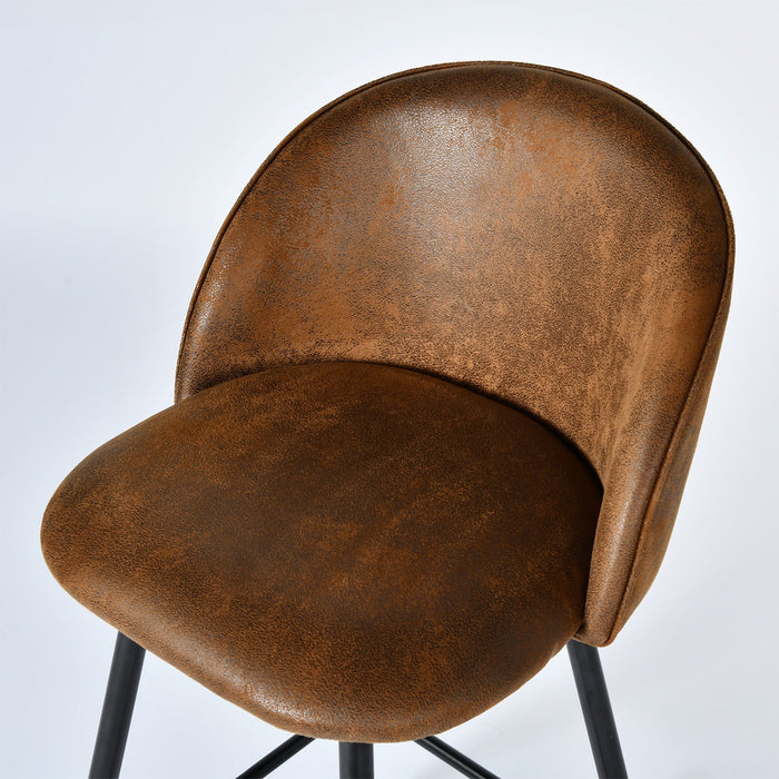 Homy Casa 26" Counter Height Bar Stools Set of 2, Swivel Stools for Kitchen Island, Brown - open_box