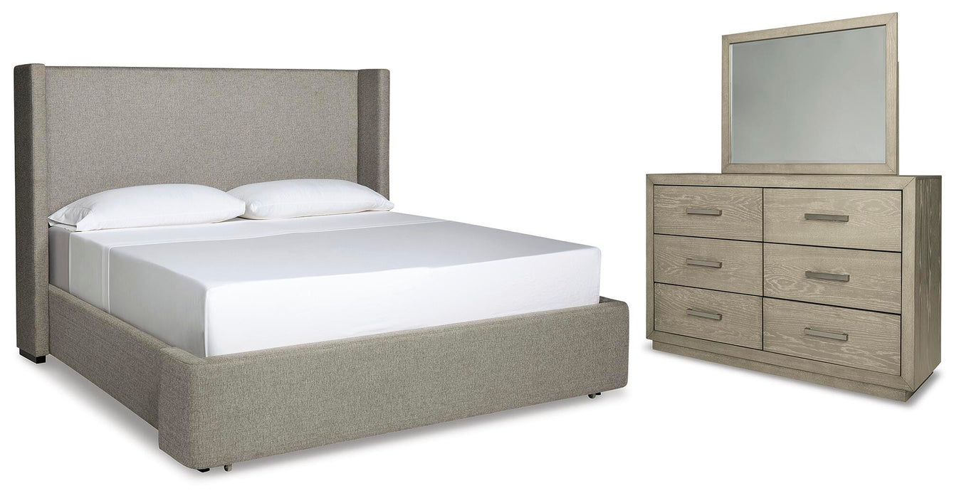 Fawnburg Gray Upholstered Bedroom Collection