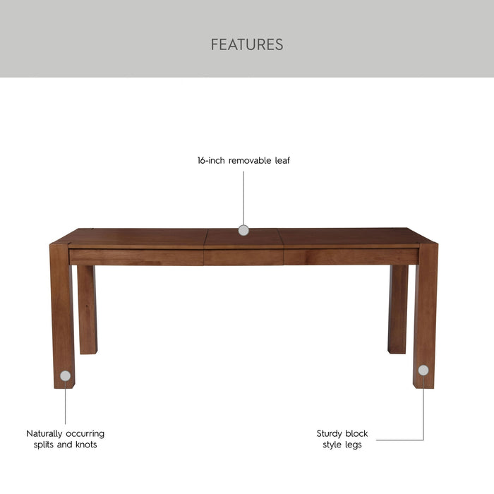 Better Homes & Gardens Bryant Solid Wood Extendable Dining Table, Walnut Finish - new