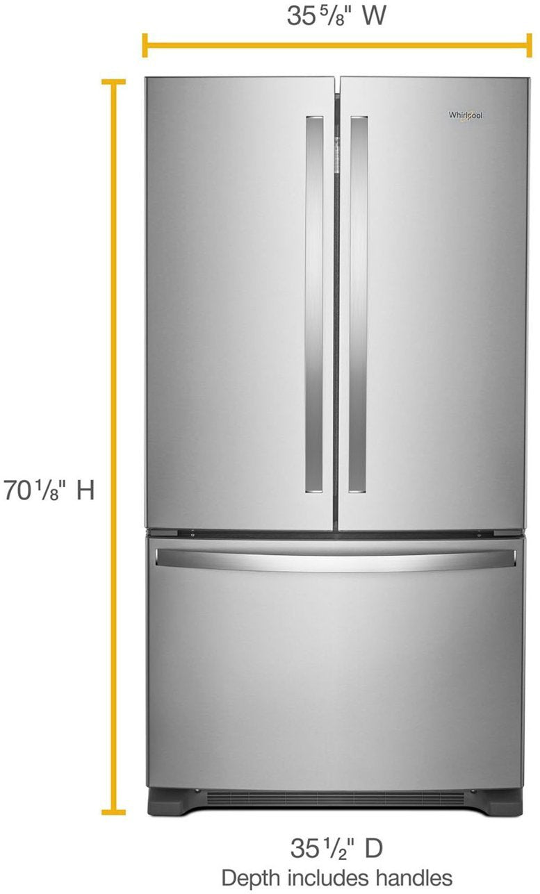 Whirlpool - 25.2 Cu. Ft. French Door Refrigerator with Internal Water Dispenser - Stainless Steel - display_model