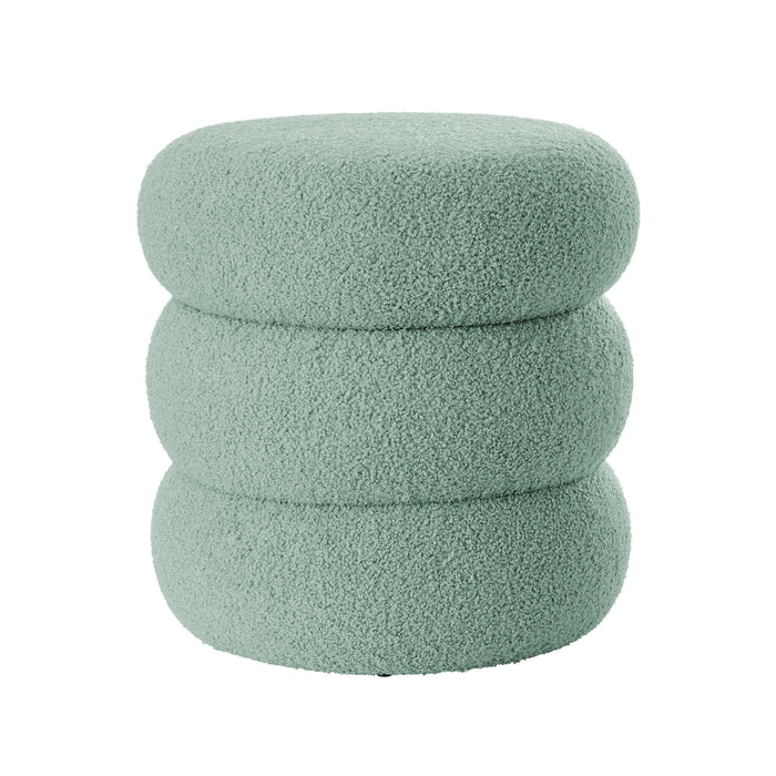 Mainstays Boucle Cloud Storage Ottoman, Sage - new
