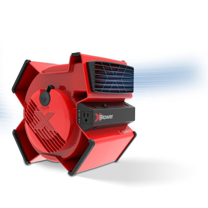Lasko 11" X-Blower Multi-Position Utility Blower Fan with USB Port, Red, X12900 - use_like_new