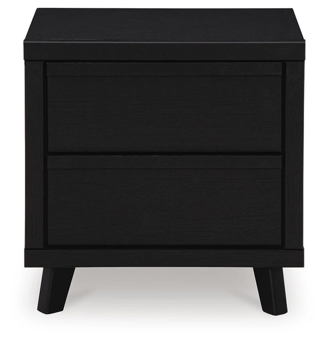Danziar Black Two Drawer Night Stand