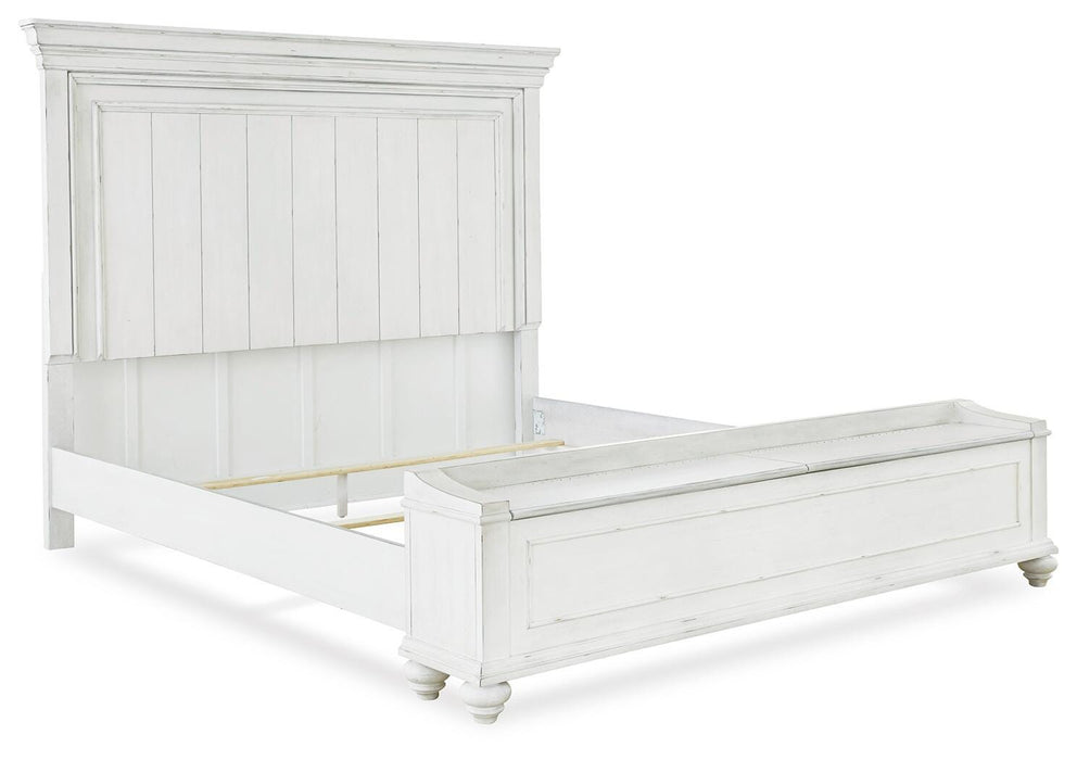 Kanwyn Whitewash Kanwyn Queen Panel Bed with Storage Bench