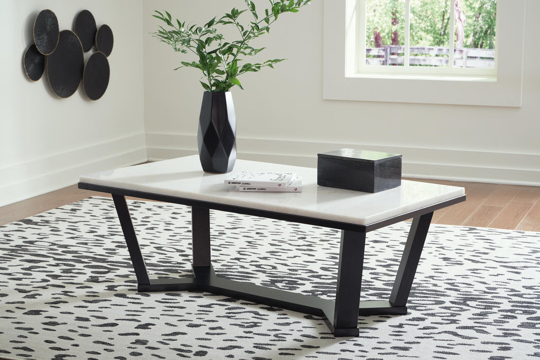 Fostead White/Espresso Rectangular Cocktail Table