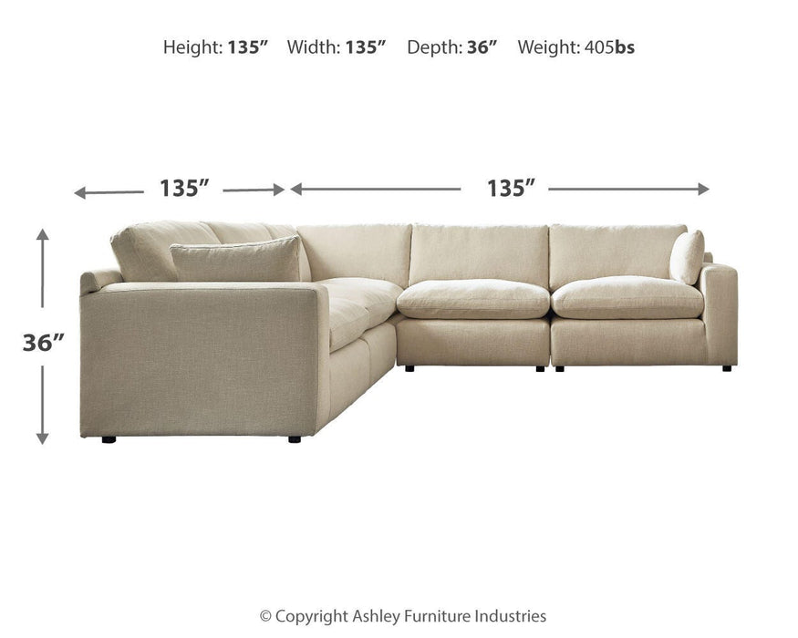 Elyza Linen Elyza 5-Piece Sectional