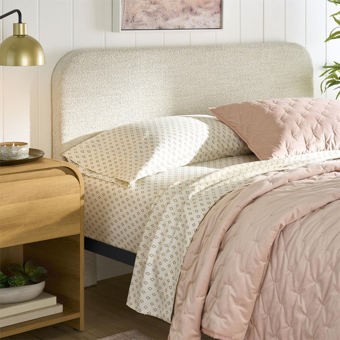 Better Homes & Gardens Juliet Full/Queen Boucle Headboard, Ivory - use_like_new