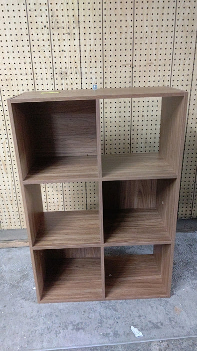 Mainstays 6 Cube Storage Organizer, Warm Walnut - open_box