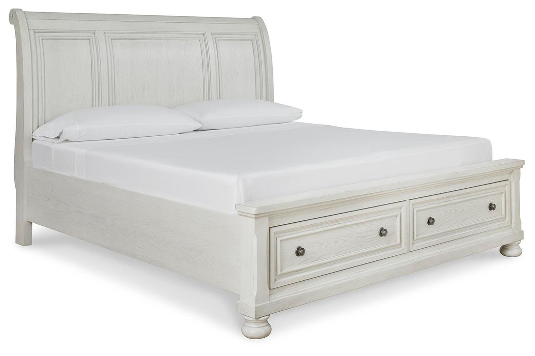 Robbinsdale Antique White Robbinsdale Queen Sleigh Bed with Storage