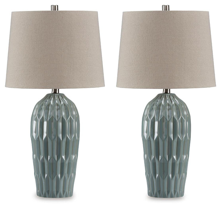 Hadbury Pale Blue/Teal Ceramic Table Lamp (Priced Per Item, Must Order 2, 4, 6, or 8)