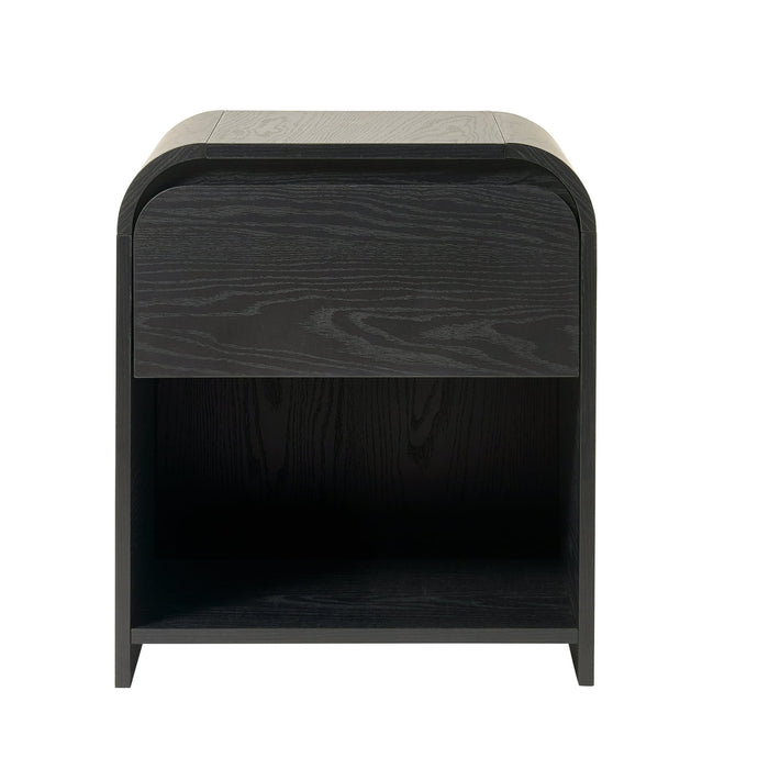 Better Homes & Gardens Juliet Nightstand with USB, Rich Black Finish - open_box