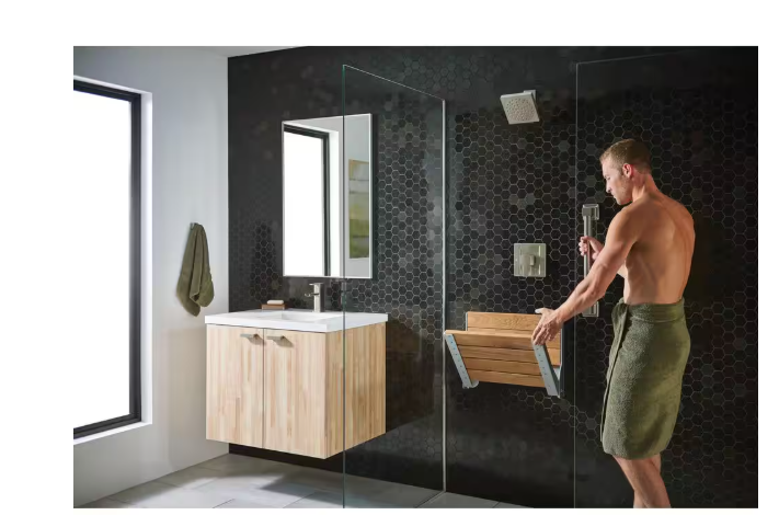 MOEN Fold Down Teak Shower Chair - new