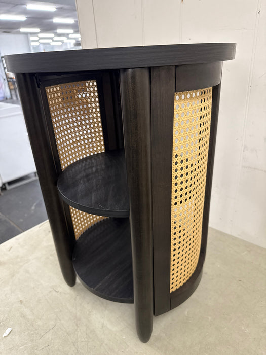 Better Homes & Gardens Springwood Caning Side Table, Charcoal Finish - new