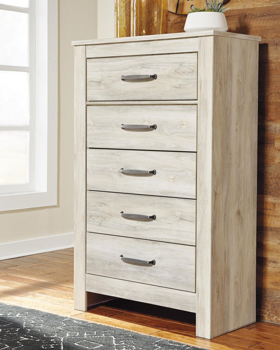 Bellaby Whitewash Five Drawer Chest